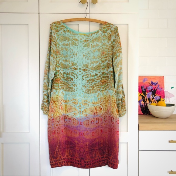 Maeve Cleome Silk Shift Dress, Small - Picture 6 of 13